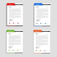 Clean and professional corporate company business letterhead template design with color variation vector