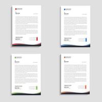 Clean and professional corporate company business letterhead template design with color variation vector