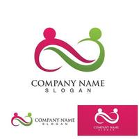 Infinity people Logo Family care vector
