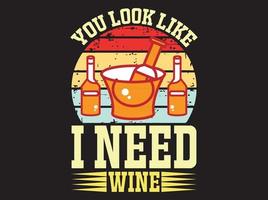 Wine t-shirt design vector file