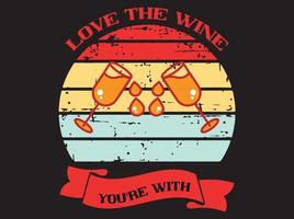 Wine t-shirt design vector file