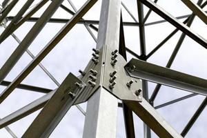 designed poles and metal wires photo