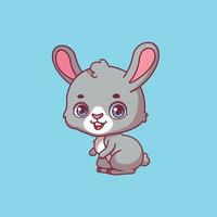 Illustration of a cartoon rabbit on colorful background vector