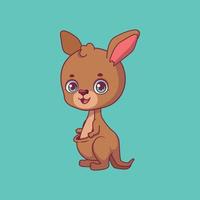 Illustration of a cartoon kangaroo on colorful background vector