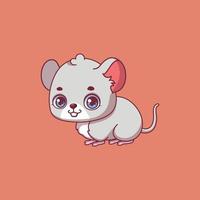 Illustration of a cartoon mouse on colorful background vector