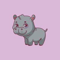 Illustration of a cartoon hippo on colorful background vector