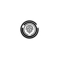 Fingerprint linear design Logo. Digital security authentication concept. Icon design on white background. vector