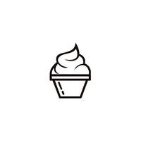 Muffin Cupcake Icon on White Background. Vector