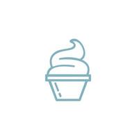 Muffin Cupcake Icon on White Background. Vector