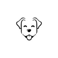 Dog head icon. Flat style. Cartoon dog face. Silhouette simple. Logo design template. vector