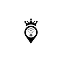 chef en un logo de vector de sombrero de cocina. icono o símbolo para restaurante de menú de diseño, club de cocina, estudio de comida o cocina casera.