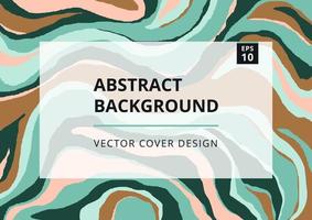 Fashion abstract background with green malachite texture. Modern design template with freehand striped background. Stylish cover for presentation, flyer, branding design. A4 format vector