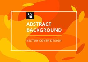 Autumn abstract background with fluid shapes and falling leaves in orange colors. Modern design template with space for text. Minimal dynamic cover for branding design. Vector illustration