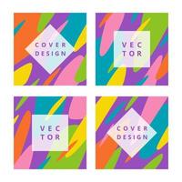 Set of modern design template with abstract fluid shapes in bright colors. Simple square background for flyer, banner, poster and branding design. Fashion vector illustration