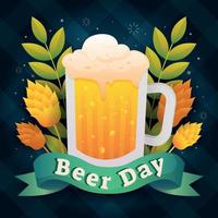 Colorful Beer Day Greetings Background vector