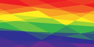 Rainbow abstract background. Colourful Mosaic geometric LGBT horizontal flag. Vector illustration.