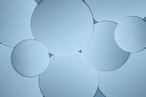 Geometric paper cut. Abstract blue circles, geometric form. Horizontal banners. Minimal Mock up. Vector illustration.