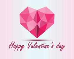 Polygon hearts and valentines day greetings, valentines day background, love and couple concept, vector illustration.