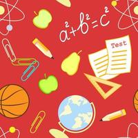 Seamless Pattern, School Supplies, Back to School Background vector
