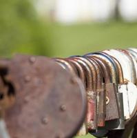 old and new metal locks photo