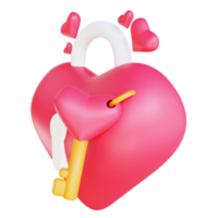 3D-Illustration Liebesschloss zum Valentinstag geeignet png