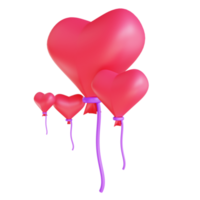 3D illustration love balloon suitable for valentine's day png