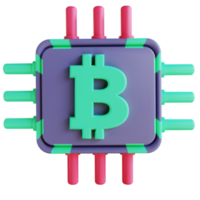 3d illustratie bitcoin processor 3 geschikt voor cryptocurrency png