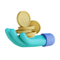 3D illustration holding coins png