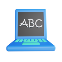 3D illustration laptop for education png