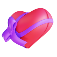 caja de regalo de ilustración 3d e icono de amor 2 adecuado para el día de san valentín png
