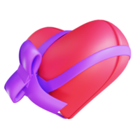 Boîte-cadeau d'illustration 3d et icône d'amour 2 adaptée à la saint-valentin png