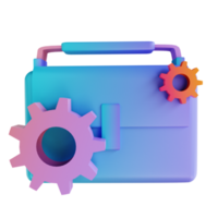3D illustration colorful briefcase png