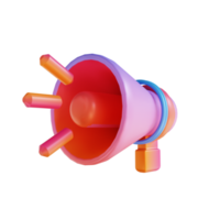 megafone colorido de ilustração 3D png