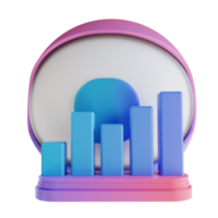 3D illustration colorful eye monitoring graph png