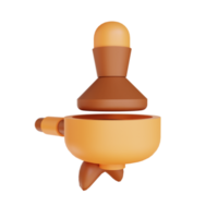 3D illustration coffee portafilter png