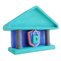 3D illustration security banking png