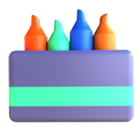 3D icon crayon for education png