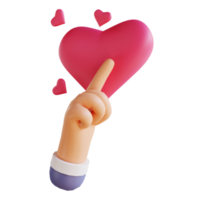 3D-Illustration Liebe und Hände zum Valentinstag geeignet png