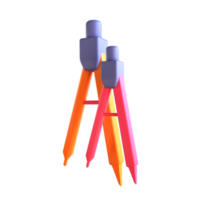 Terme de crayon d'icône 3d pour l'éducation png