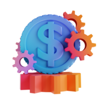 3D illustration colorful money management png