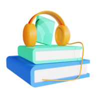 3D-Illustration Hörbuch für Bildung png