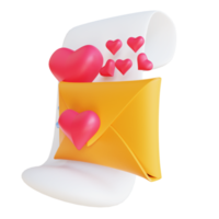 3D illustration love letter 2 suitable for valentine's day png