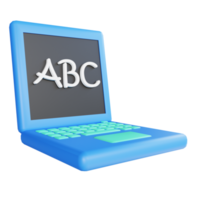 3D illustration laptop for education png