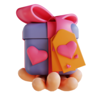 3D illustration love gift box and hand suitable for valentine's day png