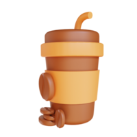 3D illustration ice coffee png
