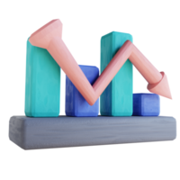 3D illustration candle chart descending png