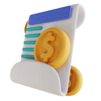 3D illustration money document png