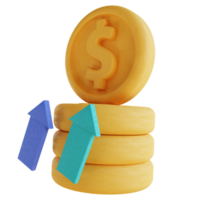 Ilustración 3d dinero acumulado png