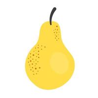 Simple single cute pear. Healthy food, vitamins, fruit. Illustration in flat style vector