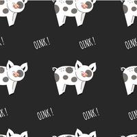 Seamless pattern with cute pigs. Background with farm animals. Wallpaper, packaging. Flat vector illustration